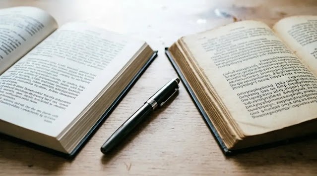 Open Turkish and Russian books side by side with a pen between them(AI-generated illustration)