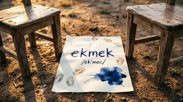 a single handwritten paper between two chairs with clear letter sign (AI-generated illustration)