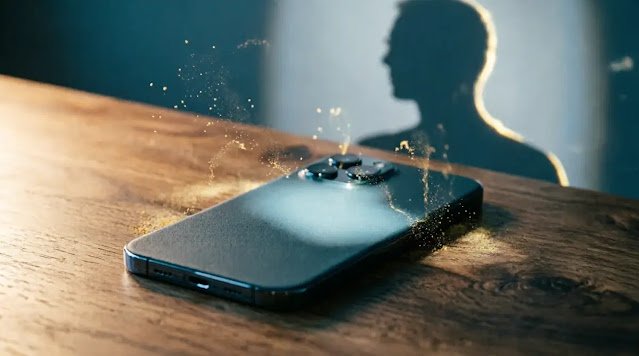 Face-down phone, still silhouette, pause brings clarity shadow (AI-generated illustration)