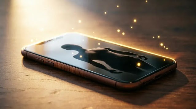 Dark phone reflection, calm silhouette, quiet mind power glow (AI-generated illustration)