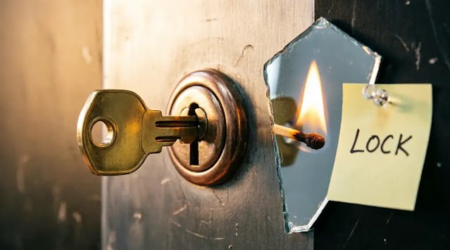 Key engaged, mirror clear, flame steady, sticky note anchor - protocols become internal structure (AI-generated illustration)
