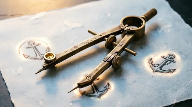 Locked compass, oiled hinge, three trigger zones on blueprint structural triggers (AI-generated illustration)