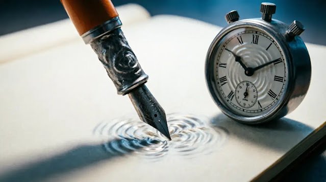 Density-compressing lead pen, slow-motion timer, magnetic repulsion field mental resistance(AI-generated illustration)