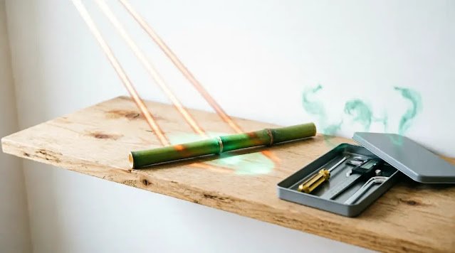 Empty shelf with fading tools, aligned beams, balanced bamboo, minimal toolbox minimalist clarity (AI-generated illustration)