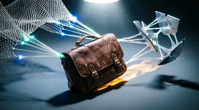Auto-following satchel, guiding-structure net, complete directional edges(AI-generated illustration)