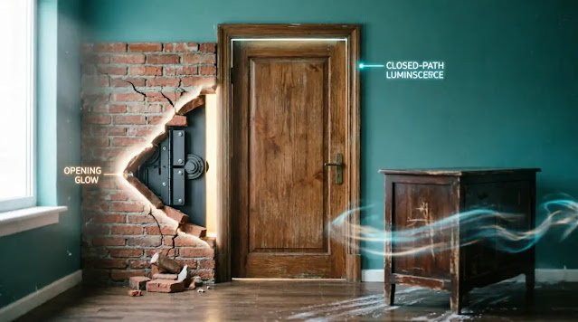 Strategically closed doors, hidden door opening from wall, sliding desk to optimal position(AI-generated illustration)