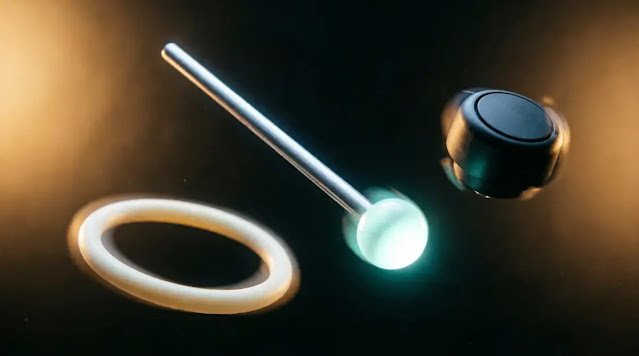 Temporal alignment metronome, frictionless invisible motion gear knob, tension-free floating rubber band equilibrium, stable glow (AI-generated illustration)