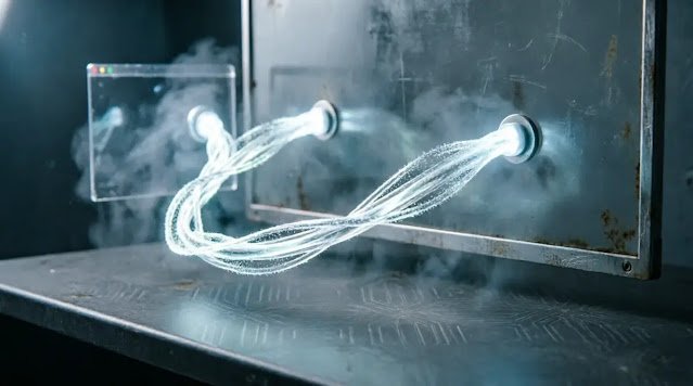 Connecting cursor, light-solidifying thread, organizing app surface, cool rim light(AI-generated illustration)