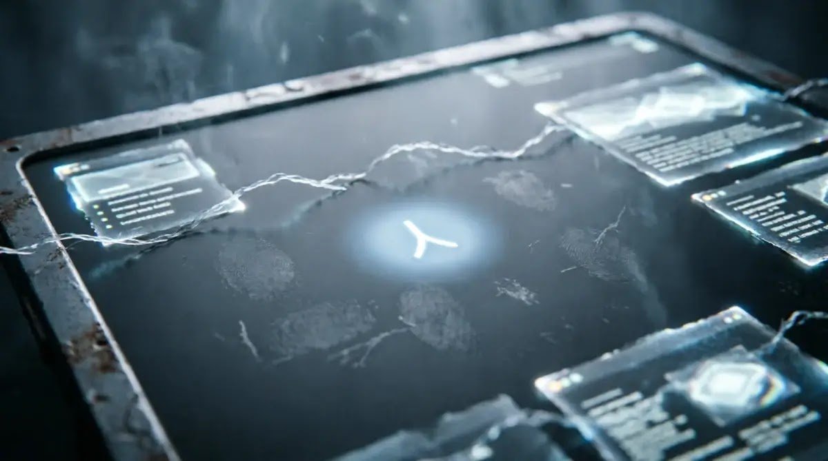 Blinking cursor, broken workflow thread, chaotic app surface, cool digital light(AI-generated illustration)
