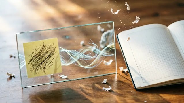 Clear dashboard screen with upward particles, written hypothesis note, structured notebook margin, warming light (AI-generated illustration)