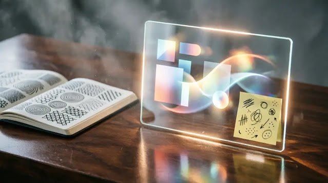 Stable dashboard screen with extended light radius, written test note, filled evidence margin, warming glow (AI-generated illustration)