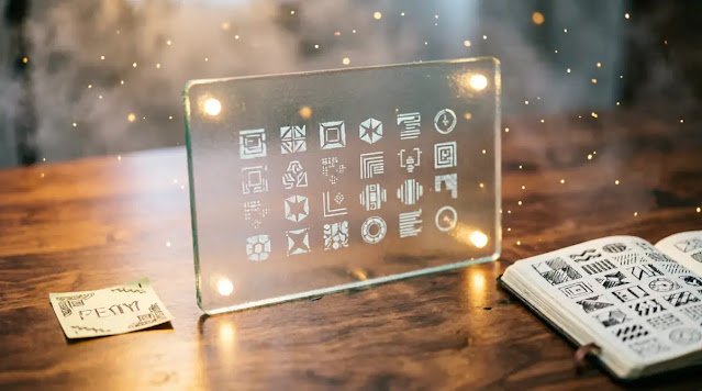 Patterned dashboard screen with glowing nodes, written pattern note, filled pattern margin, warm consistent light (AI-generated illustration)