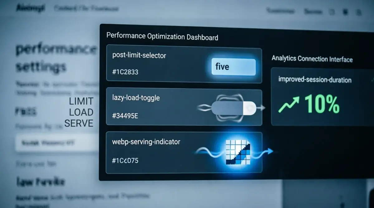 Performance dashboard with post-limit five next to analytics showing improved session duration(AI-generated illustration)