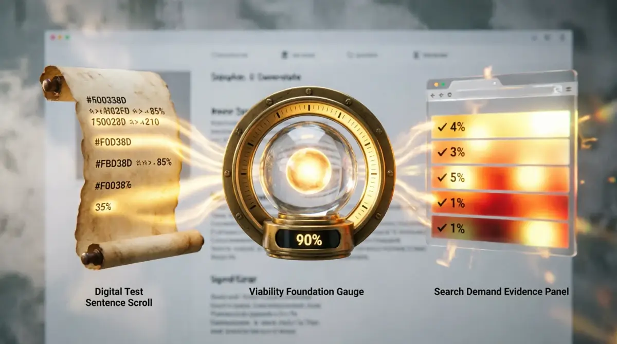 Five-zone unfolding scroll next to step-indicator gauge and checklist browser visualization (AI-generated illustration)