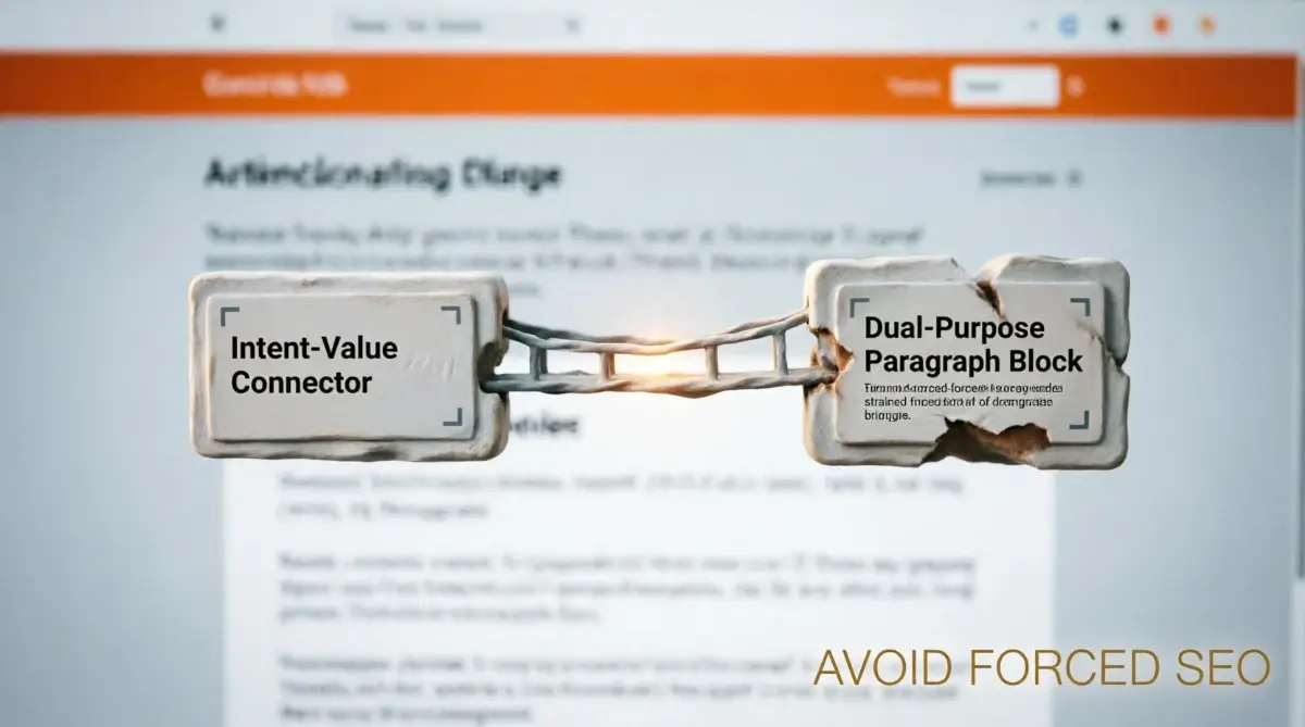Intent-Value Connector forced-match with Dual-Purpose Paragraph Block awkward-stuff on Generic Blog Preview background(AI-generated illustration)